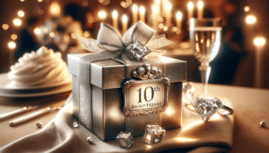 A featured image for an article about ideal gifts for a 10th wedding anniversary