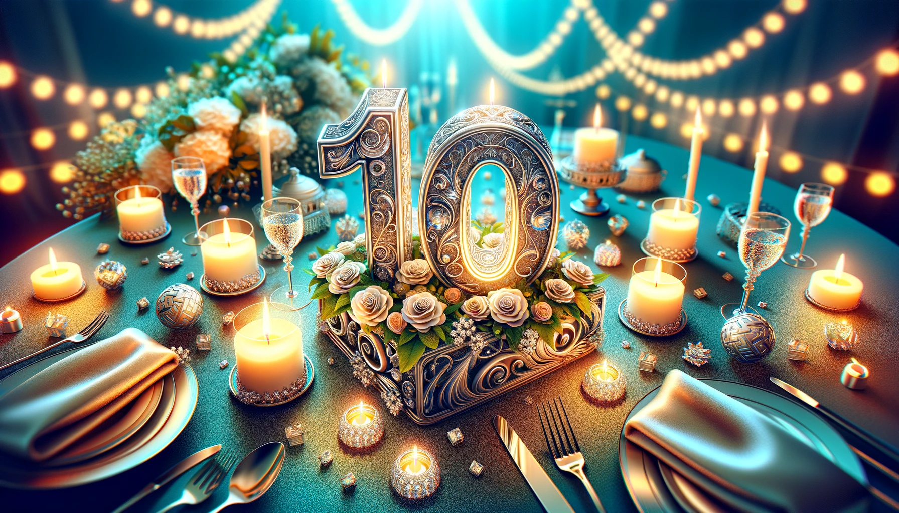A vibrant and celebratory image ideal for a 10th wedding anniversary article