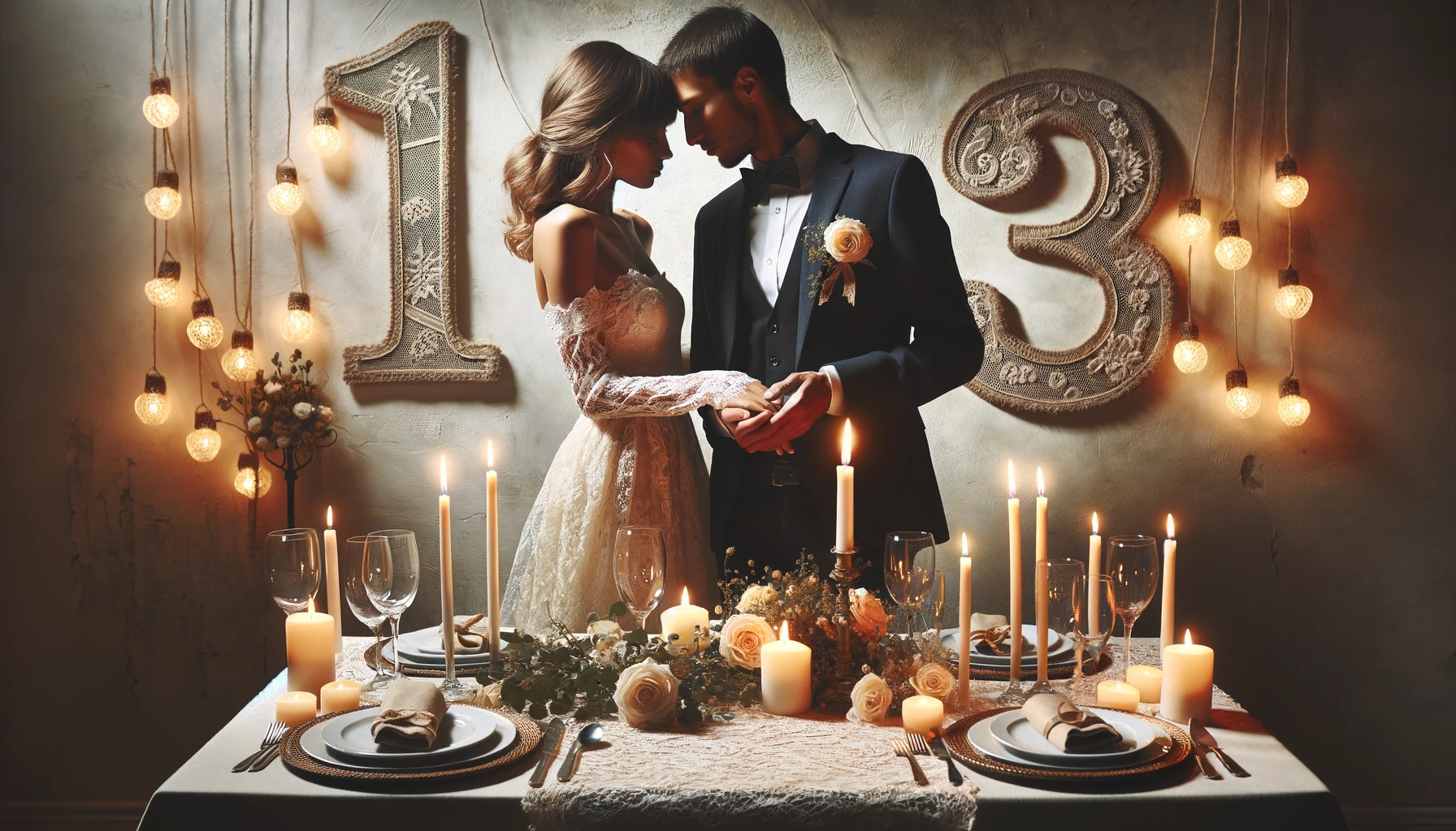a visually appealing featured image ideal for an article about 13th wedding anniversary celebration ideas